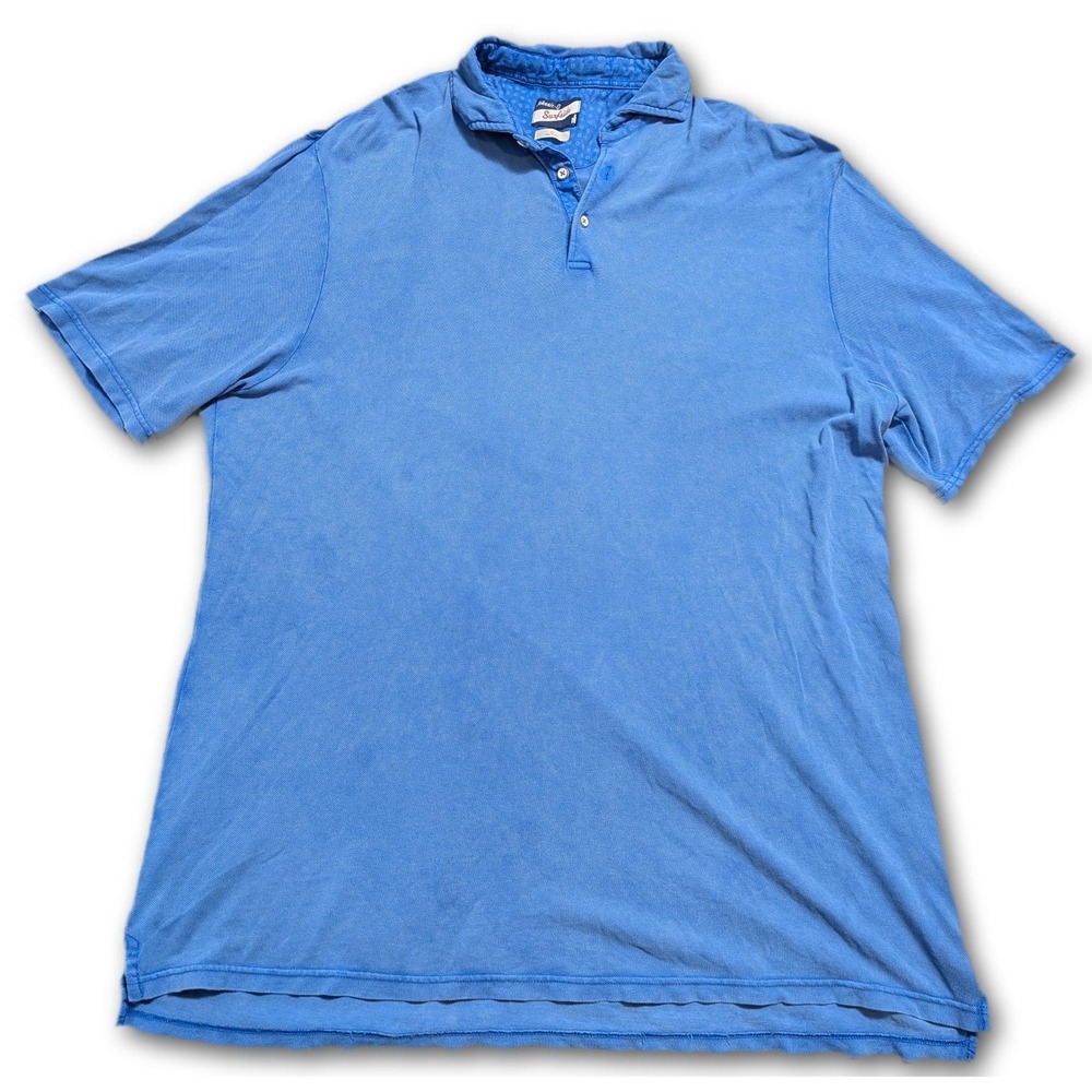 Johnnie-O Surfside Mens Polo Blue XL Pique Breathable Stretch Regular Shirt